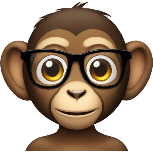Monkey with Ravi glasses emoji