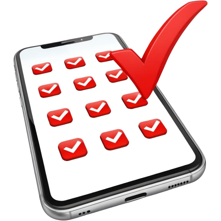 red checkmarks on a phone screen emoji