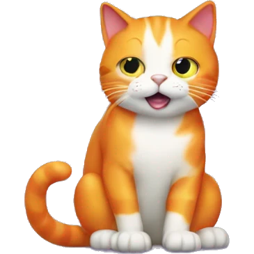 Orange cat farting a rainbow emoji