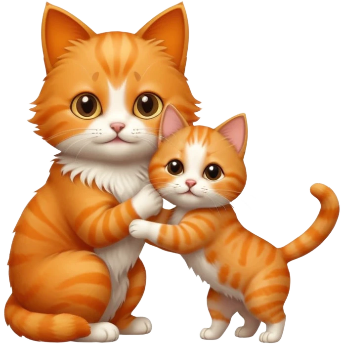 Cute cat playing with puppy emoji