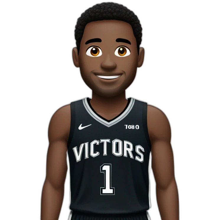 Victor wembanyama spurs nba player with number 1 emoji