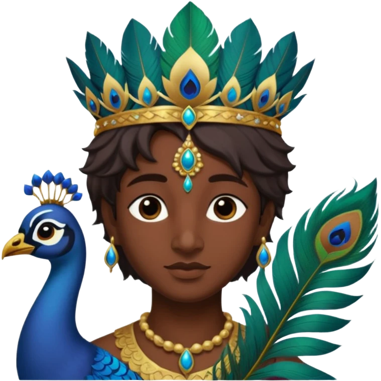 Krishna with feather crown emoji