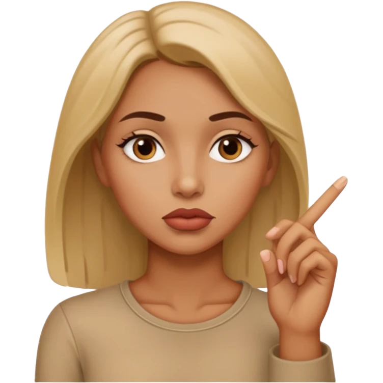 Mujer con el dedo en el labio
 emoji