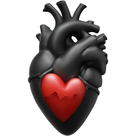 Black anatomic heart emoji