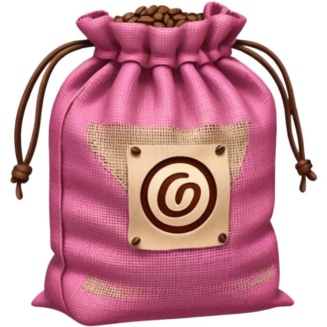 pink bag of coffee beans emoji