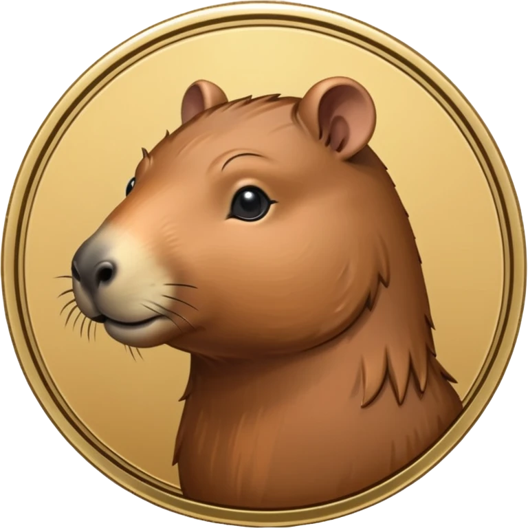 uma moeda de capybara fofinha emoji