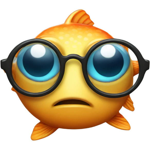 fish wearing glasses blowing a kiss emoji