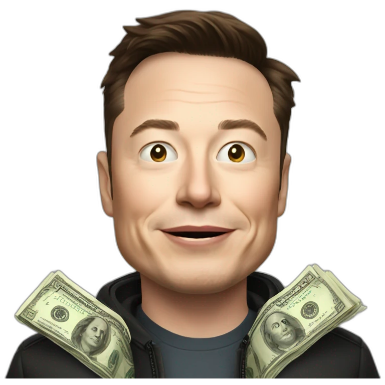 Elon musk with money emoji
