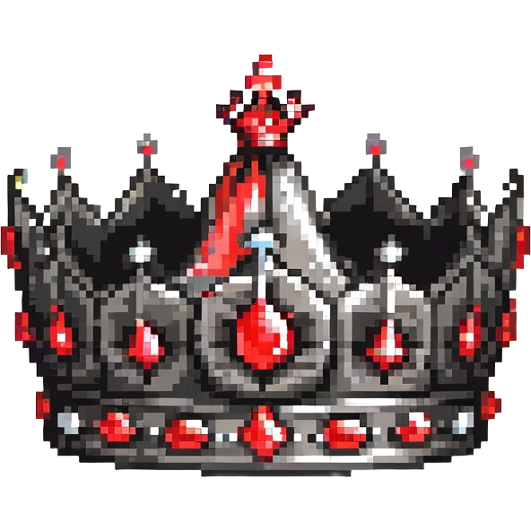 black crown with red jewels emoji