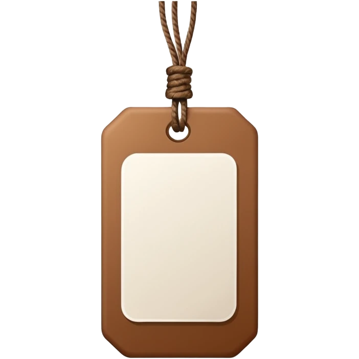 brown white Price tag emoji