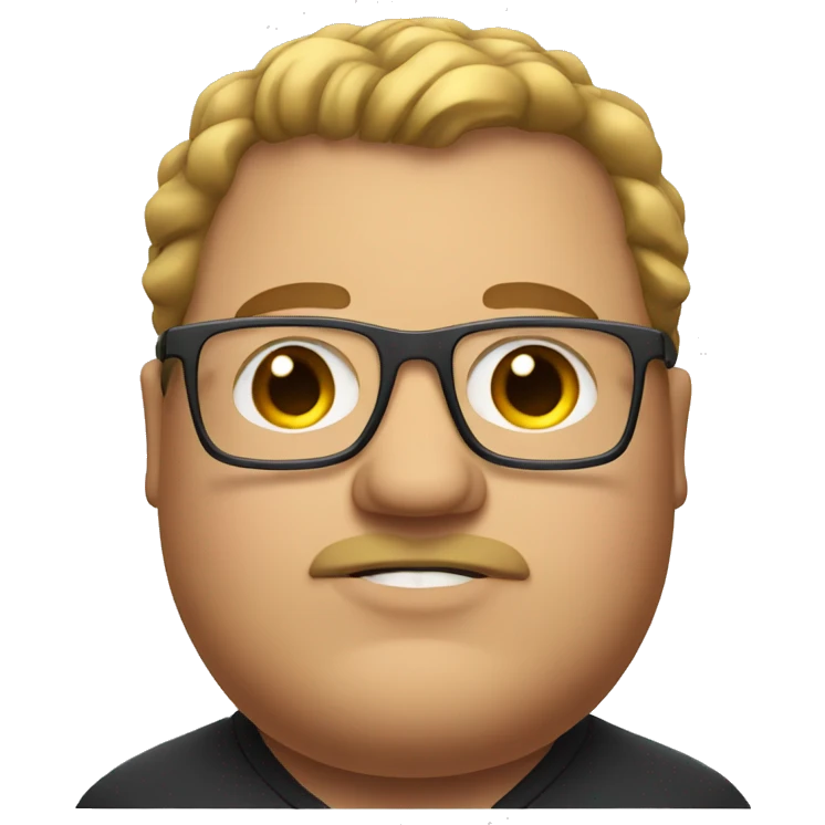 very fat guy with glasses emoji