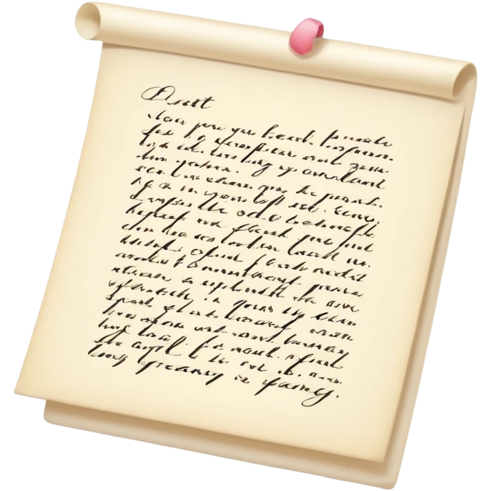 Light cream color romantic letter emoji
