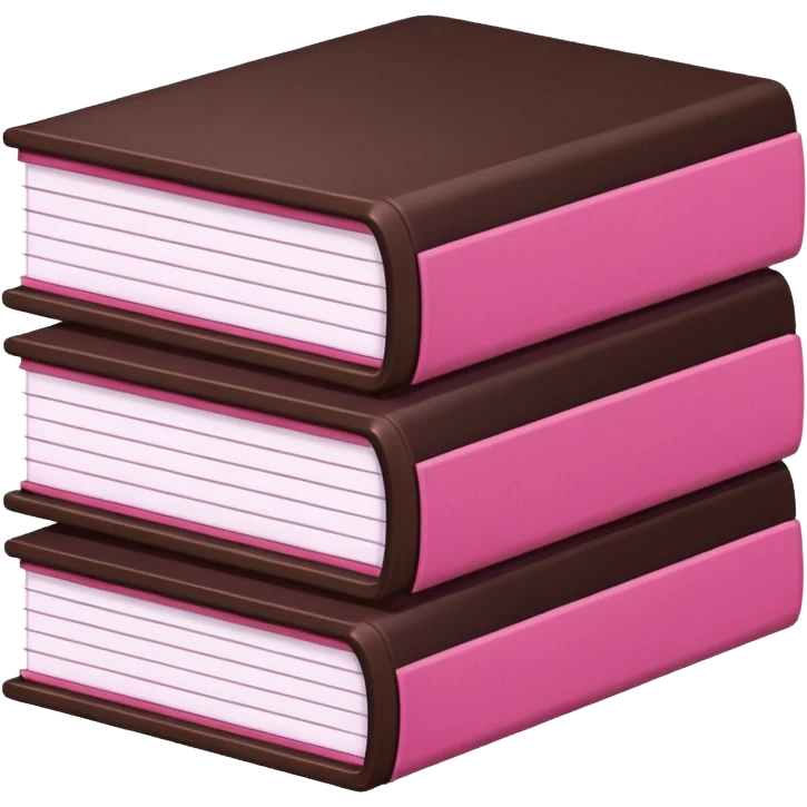 pink and dark brown file pile of 3 emoji