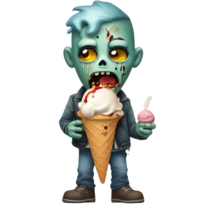 Zombie eating ice cream emoji