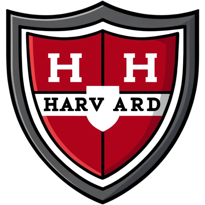 Harvard shield vibrant cartoon sticker emoji