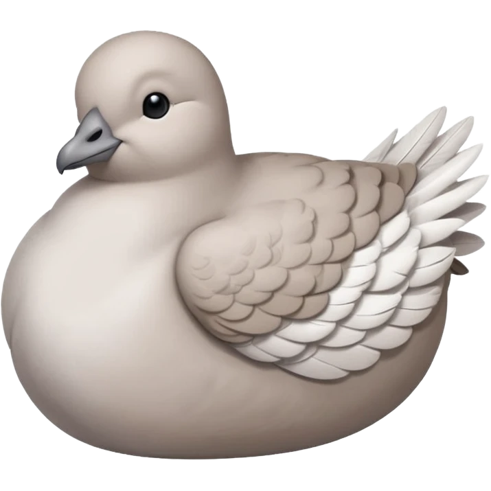 A puffed up sleeping dove emoji