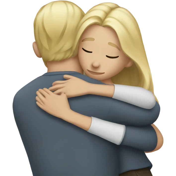 man with blonde hair hugging a girl with blonde hair  emoji