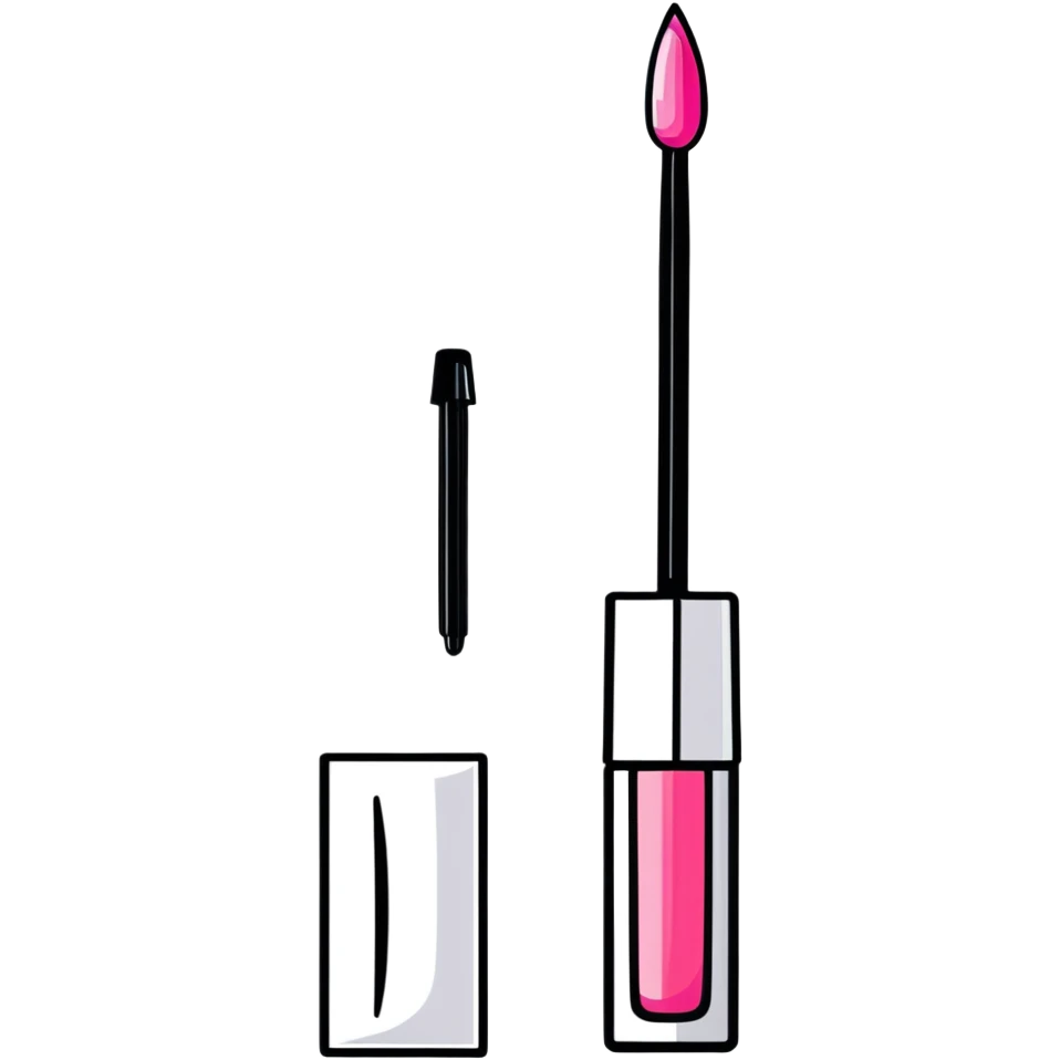 shiny pink lip gloss with applicator emoji