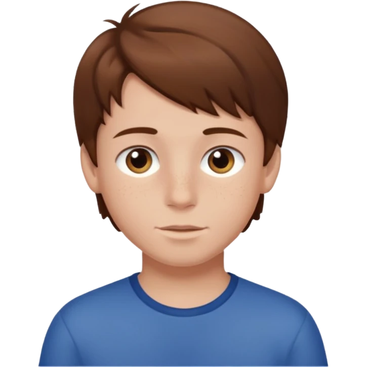 junge mit braunem haar und heller haut, ohne sommersprossen emoji