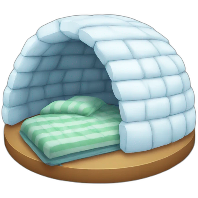 igloo with sleeping bed emoji