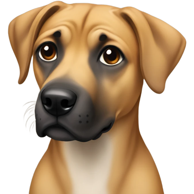 Young black mouth cur dog  emoji