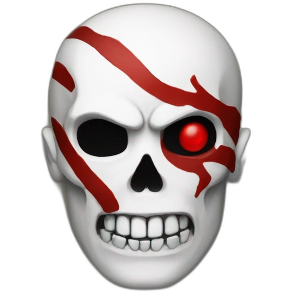 Kratos red mark on a skull Samsung style emoji