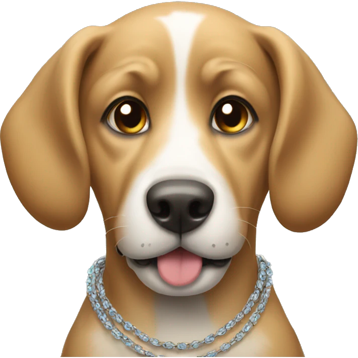 A dog with a necklace emoji