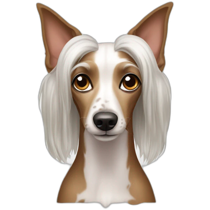 Chinese Crested hot-dog emoji