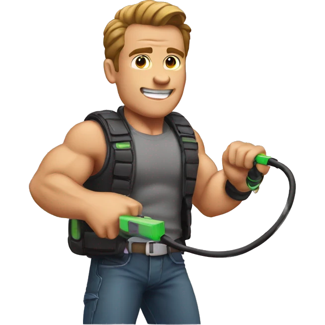 Arnold holding charging cable emoji
