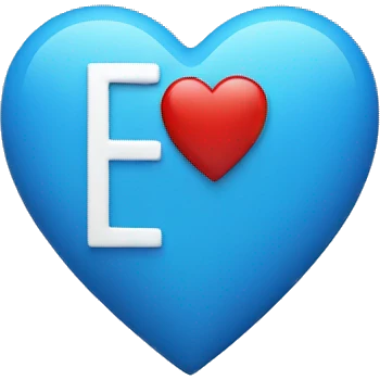 blue heart with white letter E inside  emoji