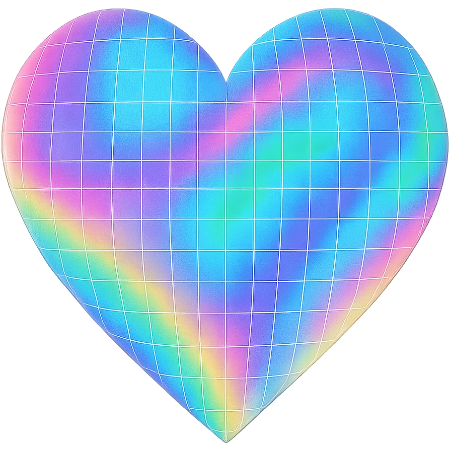 heart with a holographic grid pattern emoji