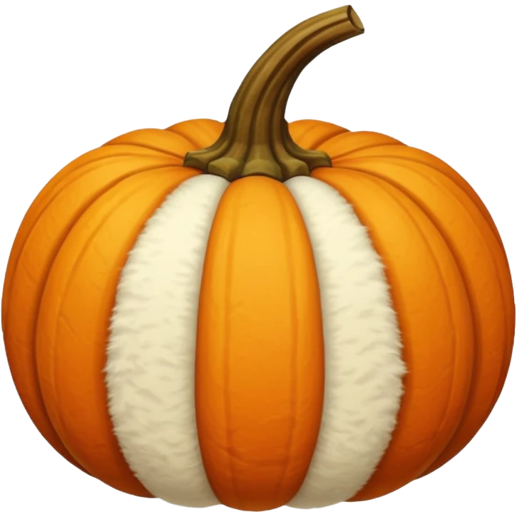 white fuzzy pumpkin with brown stem emoji