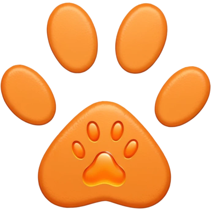 a pale pastel orange pawprint emoji
