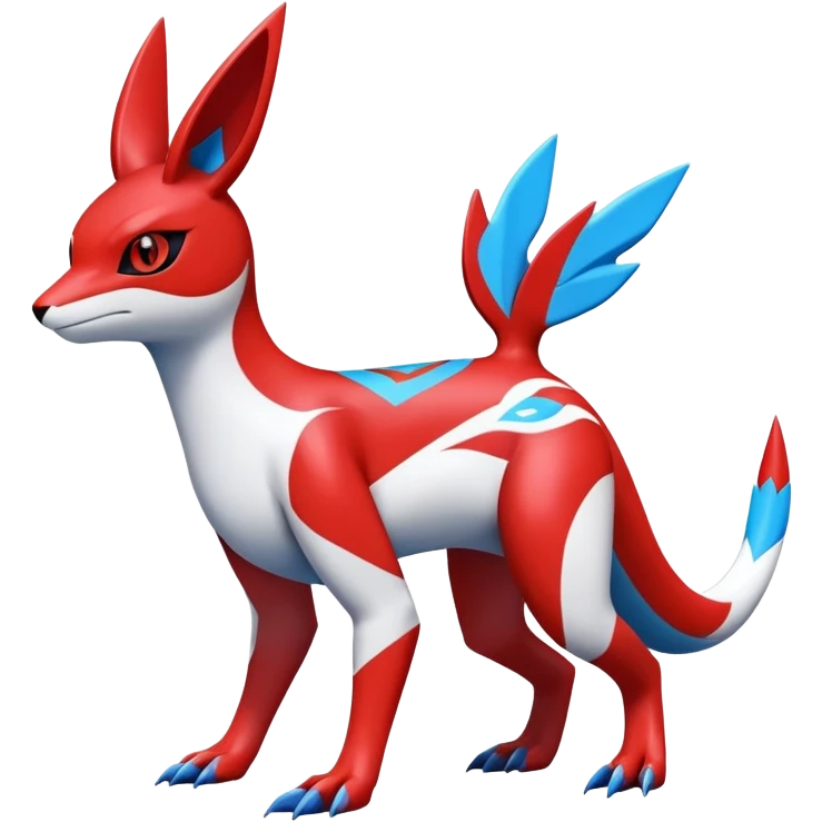 Cute Shiny Exotic Colorful Guilmon-Latias-Koraidon-Umbreon-Fakémon-hybrid-creature (full body)  emoji