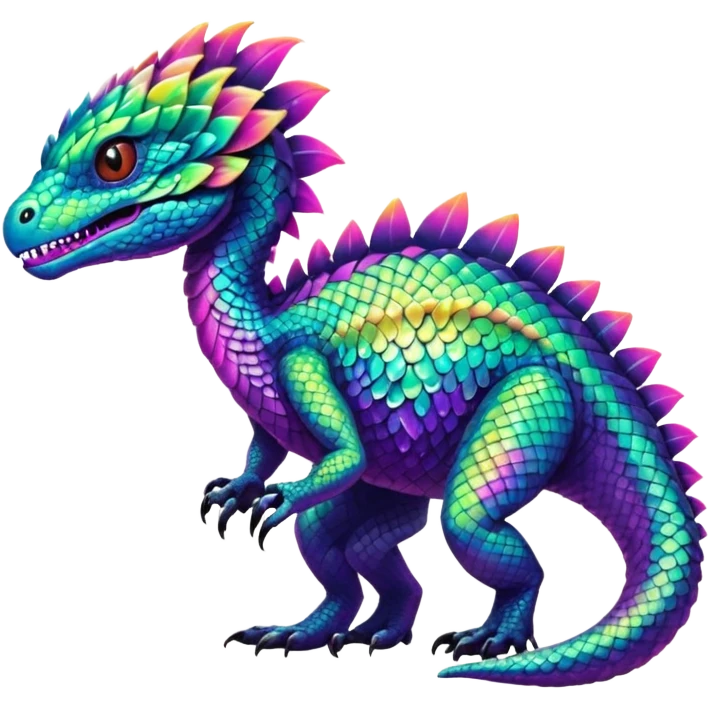 An exotic scaly neon tropical animalistic fantasy edgy badass cool realistic unique bizarre eccentric Fakémon-creature (full body) emoji