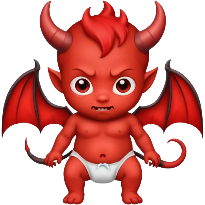 Cute baby devil in a diaper emoji