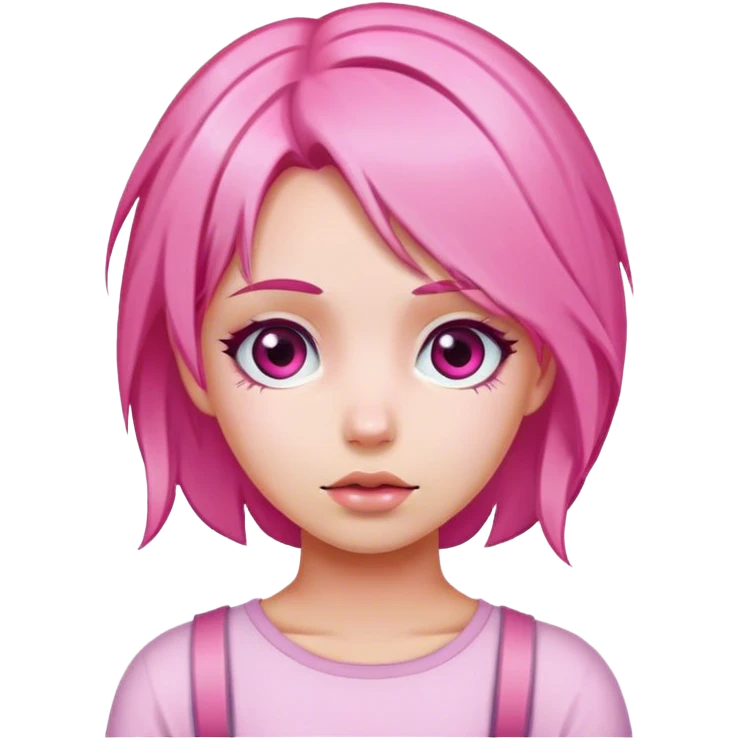 Girl with pink hair emoji