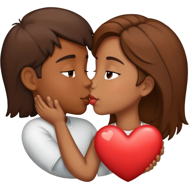 Kissing emoji brown heart emoji