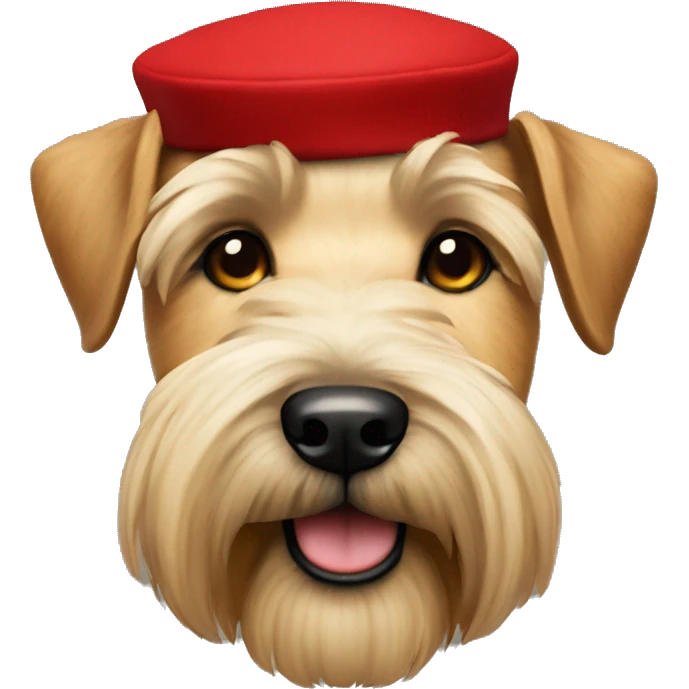 Wheaten terrier in a red beret emoji