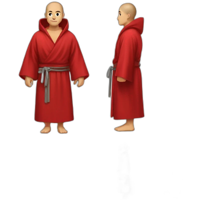 german Monk in red bathrobe full body emoji