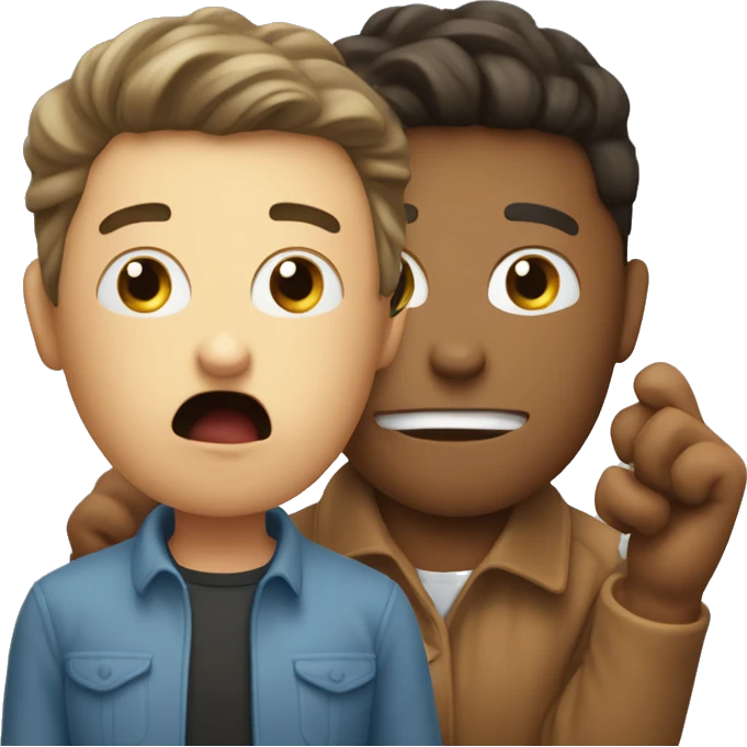 person shouting to another while te other person is calmed emoji