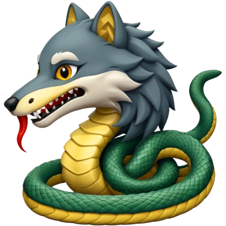 un lupo ed un serpente emoji