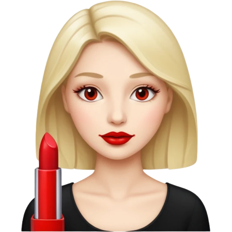 female communications operator with red lipstick emoji