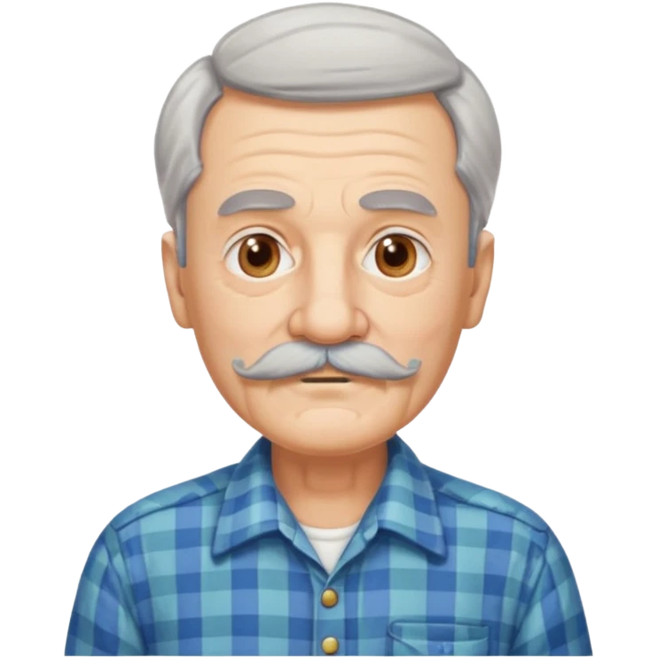 mustached elderly man with vintage shirt emoji