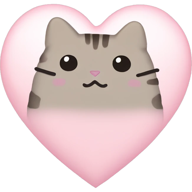 pusheen light pink heart emoji