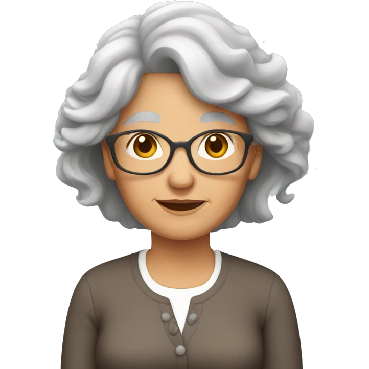 Grandma with long brown hair emoji