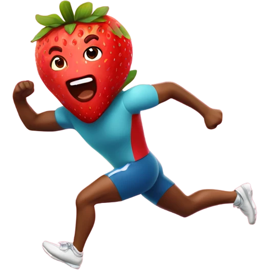 fit strawberry sprinting fast emoji