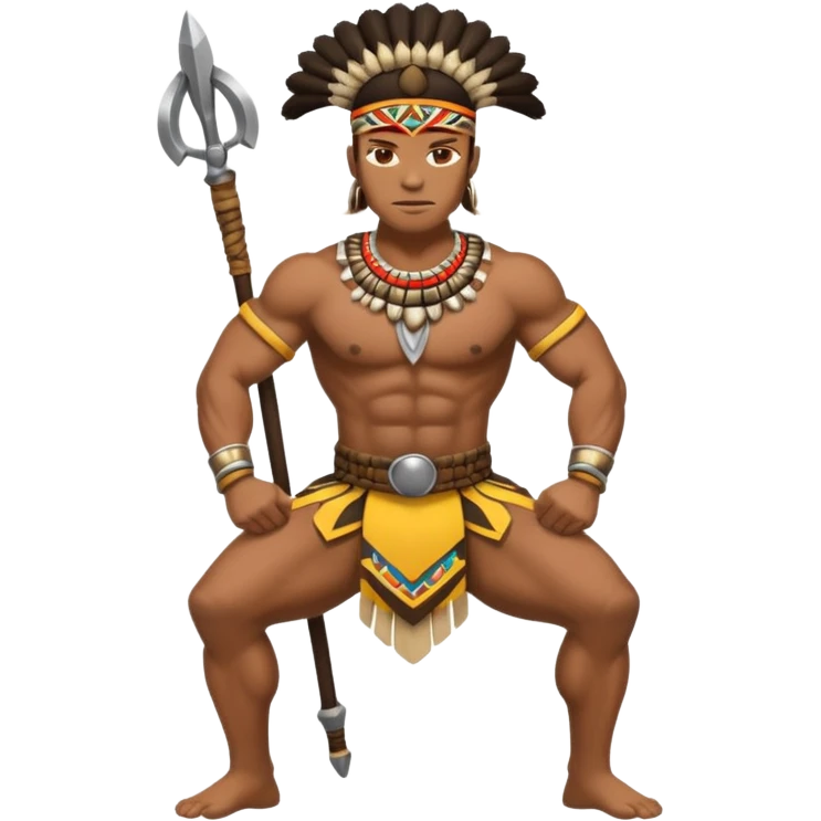 zulu warrior bending over emoji