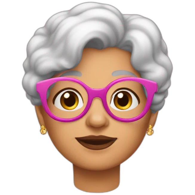 abuela pelo azul lentes rosa  emoji