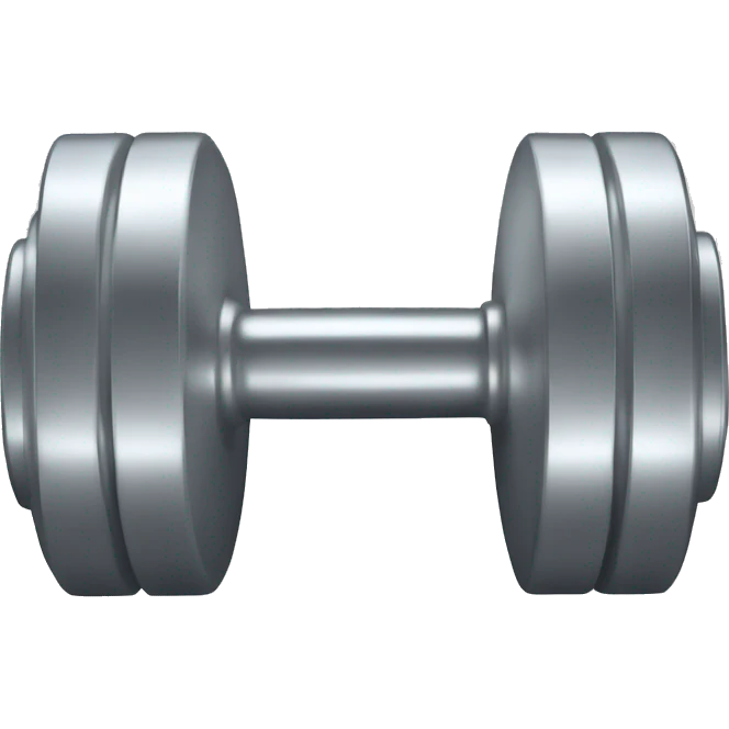 Shiny silver chromed color dumbbell  emoji